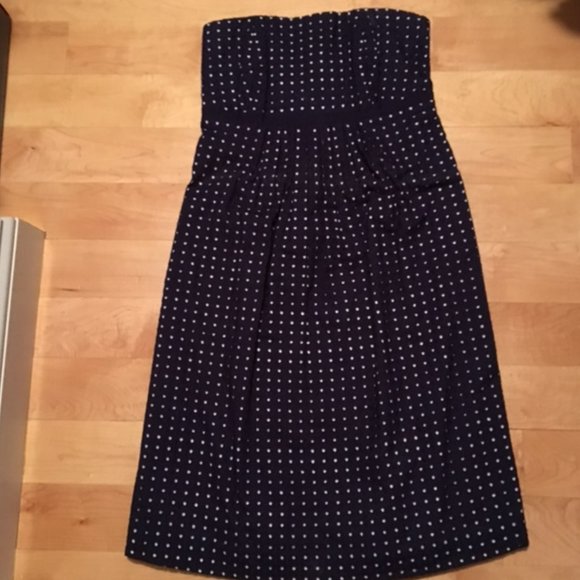 EUC Lilly Pulitzer Women's Empire Waist Eyelet Strapless Dress, Navy, Size 0